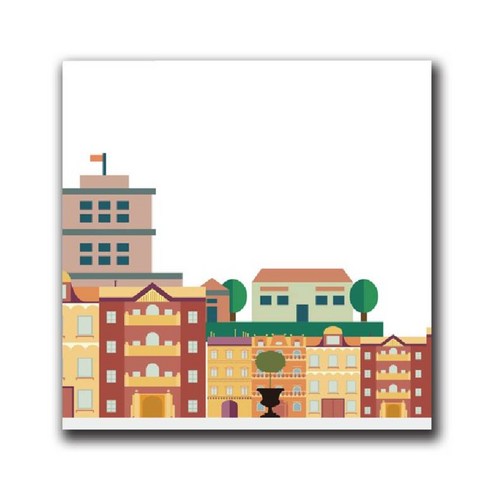 파랑디자인 캔버스 액자, 도시2