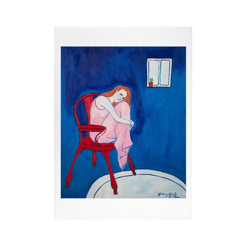 Girl on a Red Chair, 캔버스