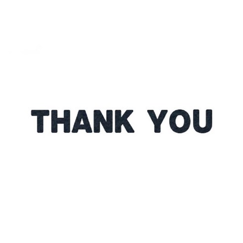 와니데코_접착이니셜 _THANK YOU, 블랙