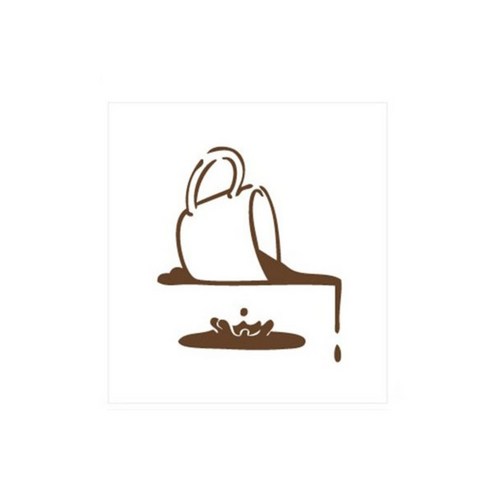 디자인수풀 캐릭터스티커 커피, 초코브라운