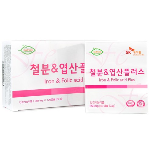 SK케미칼 SK 철분앤엽산 플러스 1박스(4개월분), 1박스, 120캡슐