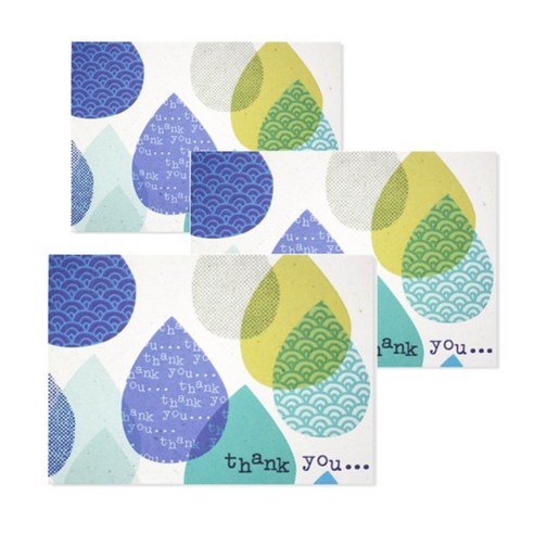 홀마크 감사 카드, 물방울-TYN1058, 3개