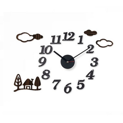 DIY 벽시계 블랙스파클, 전원풍경(클래식)