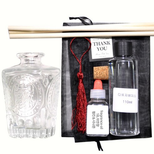 케이지 디퓨저KIT 엔틱심볼 투명 우드태슬 자연향, 펌킨&시나몬, 150ml