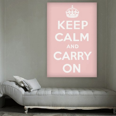 시트로 Keep calm and carry on 스티커 L, pale핑크
