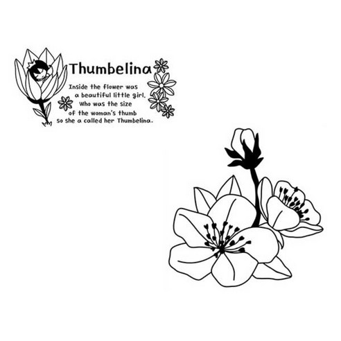 제이디아트 홈 패션 스티커, 엄지공주블랙XL08 + 꽃블랙S36, 1세트