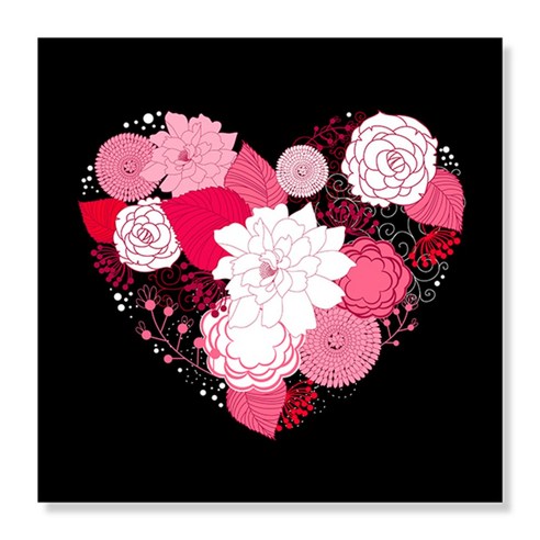 디아섹액자 벽걸이및테이플용, pink Floral Heart