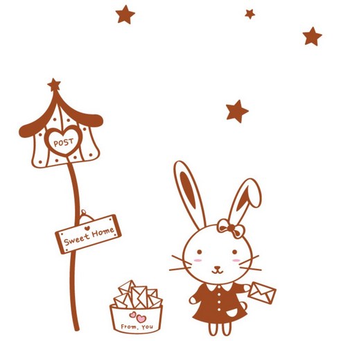 데코사랑 그래픽스티커 버니미스유, D 라이트브라운