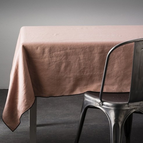AM.PM. 바이어스 린넨 F665292 테이블보, grey argile rose + black, 180 x 300 cm