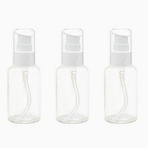 병도매닷컴 DT50 에센스 용기, 용기 (투명), 캡 (흰색), 3개