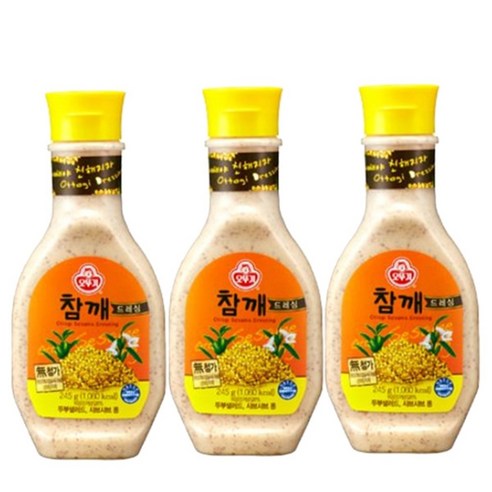 예이니종합물류 오뚜기 참깨드레싱 3개(245g*3개)샐러드소스 머스타드 양념소스 발사믹 참깨드레싱 마요네즈 케챂, 245g, 3개