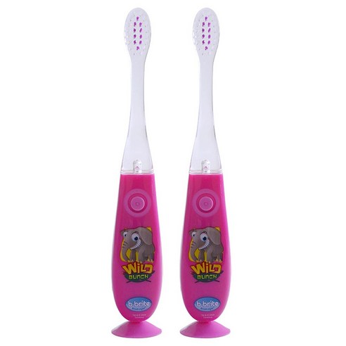 비브라이트 LED 유아칫솔 F-95W, 코끼리 (퍼플), 1개입, 2개