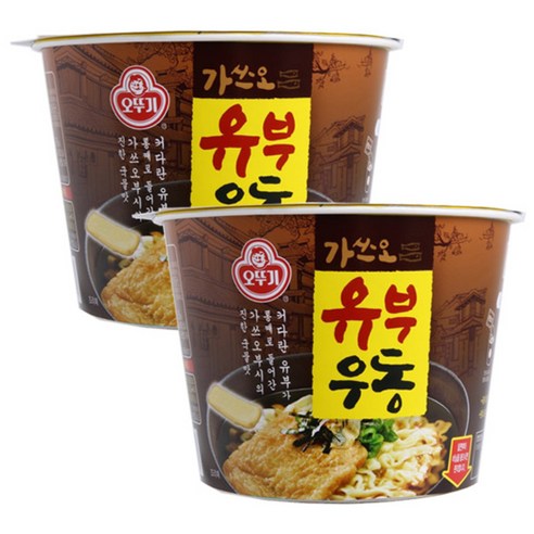 오뚜기 유부우동 컵라면, 100g, 2개입