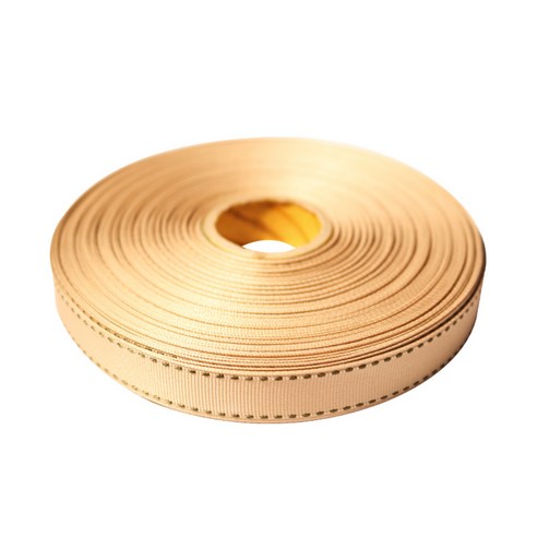 금비코리아 골직스티치 리본 15mm x 45m, 베이지/밤색, 1개