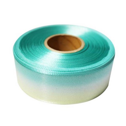 금비코리아 이색오간디 36mm 리본, 아이보리 + 옥색, 45m
