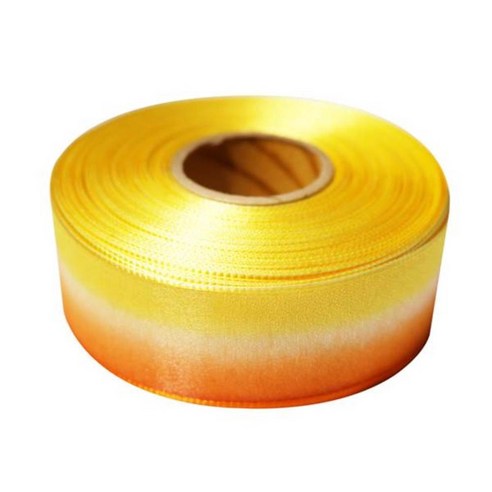 금비코리아 이색오간디 36mm 리본, 노랑 + 오렌지, 45m