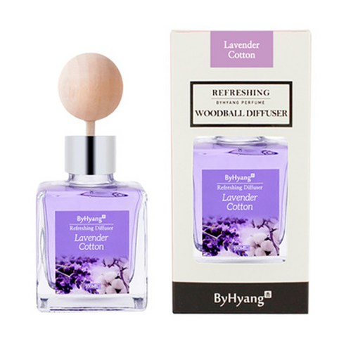 바이향 리프레싱 우드볼 디퓨져, 라벤더코튼, 100ml, 1개