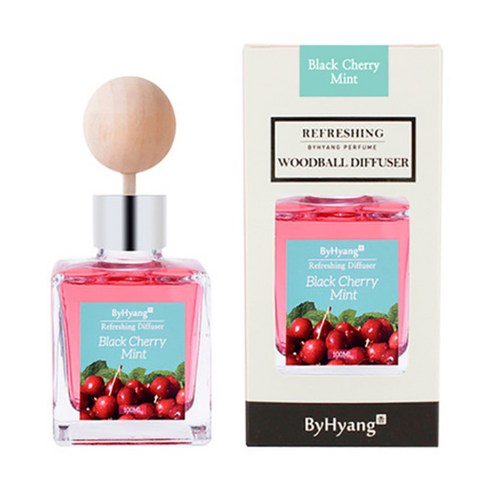 바이향 리프레싱 우드볼 디퓨져, 블랙체리민트, 100ml, 1개