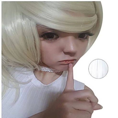 데일리가발 애니메이션 얼굴 수리 코스프레 가발, 14 흰색, 1개