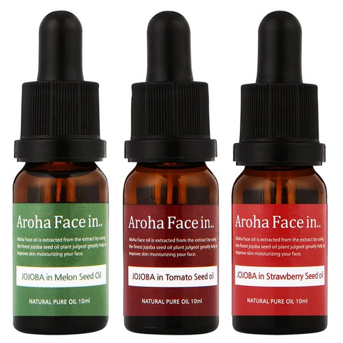 아로하트리즈 아로하페이스인 오일 세트, 멜론씨드 10ml + 토마토씨드 10ml + 딸기씨드 10ml, 1세트