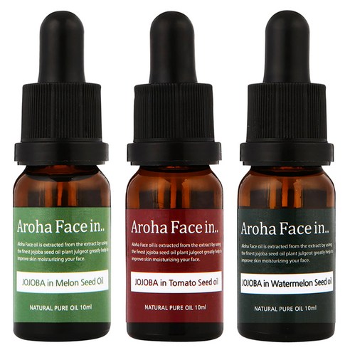 아로하트리즈 아로하페이스인 오일 세트, 멜론씨드 10ml + 토마토씨드 10ml + 수박씨드 10ml, 1세트