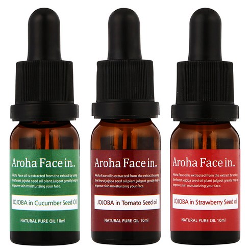 아로하트리즈 아로하페이스인 오일 세트, 오이씨드 10ml + 토마토씨드 10ml + 딸기씨드 10ml, 1세트