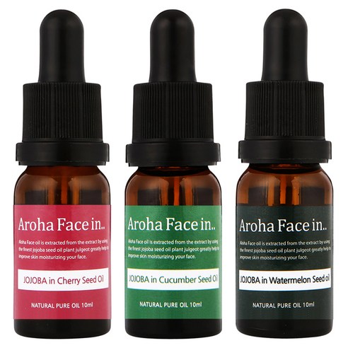 아로하트리즈 아로하페이스인 오일 세트, 체리씨드 10ml + 오이씨드 10ml + 수박씨드 10ml, 1세트