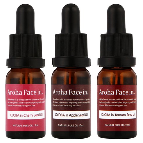 아로하트리즈 아로하페이스인 오일 세트, 체리씨드 10ml + 애플씨드 10ml + 토마토씨드 10ml, 1세트