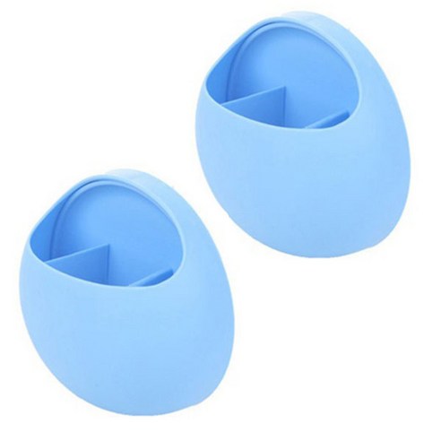 블럭마트 흡착 칫솔꽃이, 블루, 2개