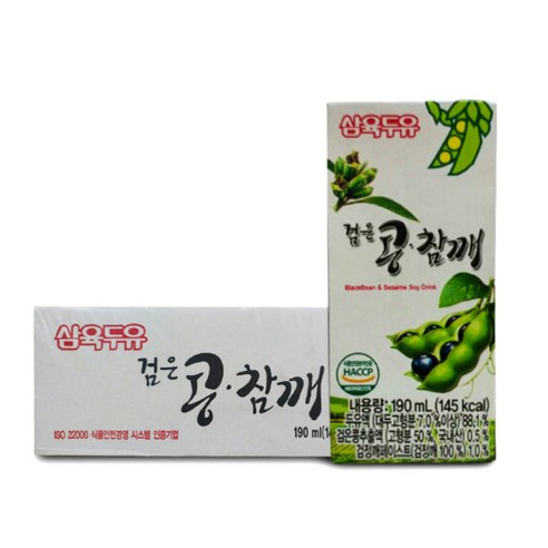 삼육두유 검은콩 참깨 두유, 190ml, 24개