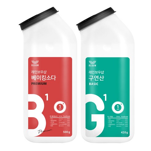 레인보우샵 베이킹소다 프리미엄 톡톡이 + 구연산 톡톡이, 1세트