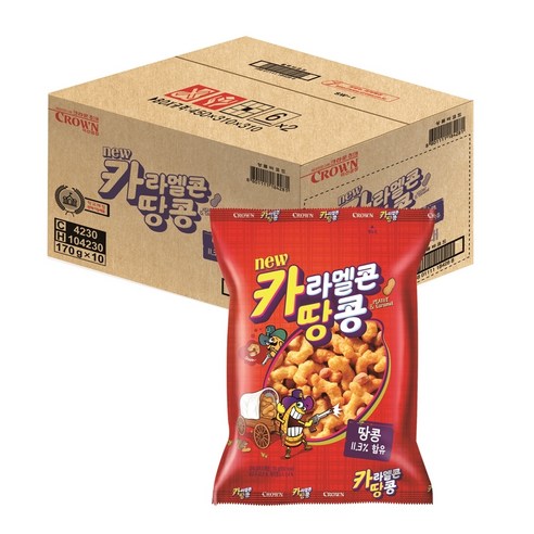 크라운 카라멜콘 땅콩, 170g, 10개