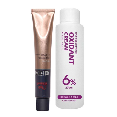 웰라 뉴콜레스톤 퍼펙트 컬러 염색제 80g + 산화제 100ml, 레드브라운 6/47, 1세트