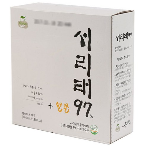 두보원 서리태 97 검은콩두유, 190ml, 16개