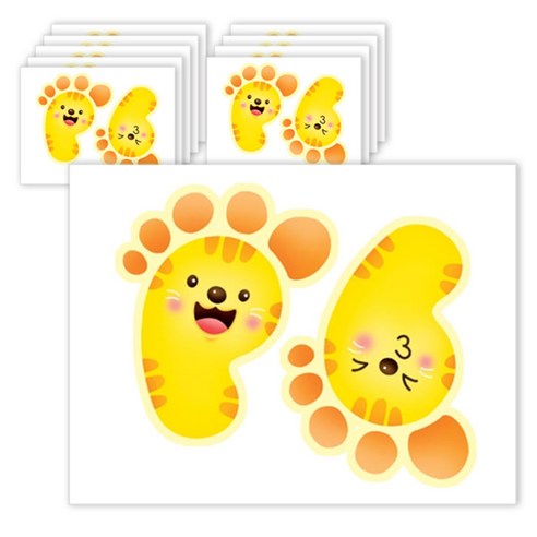 환타스틱스 바닥꾸미기 발바닥 스티커 5장 x 2p, 노랑고양이, 16.5 x 14 cm