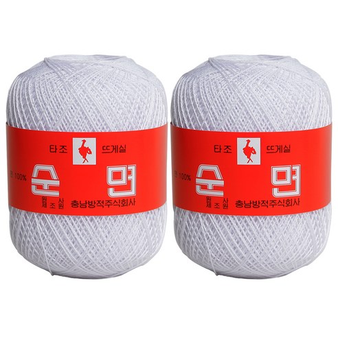 타조표 구정 30수 뜨개실 0.5mm, 101 백색, 2개