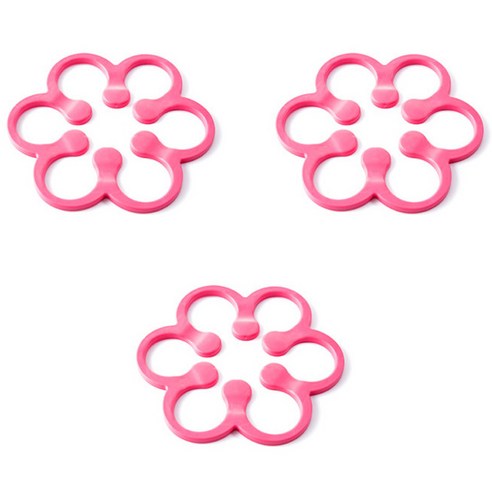 인터팝 꽃구멍 냄비받침 T4008, 핑크, 3개입