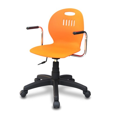 체어포커스 히든스터디 RTB-ARM 팔걸이 의자 회전형, 오렌지 바디 + 블랙다리