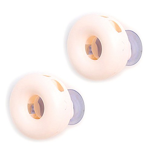블럭마트 욕실 도넛 칫솔꽂이, 아이보리, 2개입