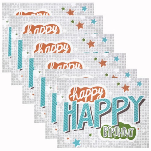 홀마크 생일 축하 카드, 별 KED2146, 6개입
