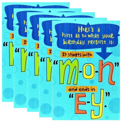 홀마크 생일 축하 카드, MONEY HBD4071, 5개입