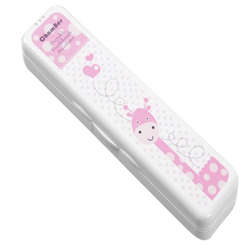 크림챔버 러블리 배터리형 휴대용 칫솔 살균기 DK-901, 기린커플(핑크)