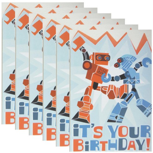 홀마크 생일 축하 카드, 로봇 WWV2127, 6개입