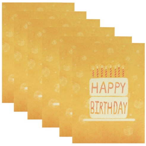 홀마크 생일 축하 카드, 2단케이크 KED2215, 6개입