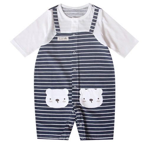 오가닉붐 베어 ST 멜빵 칠부 우주복 75호, 사이즈, 혼합 색상, 색상 섬네일