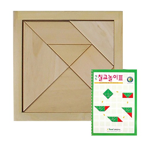 가베가족 원목칠교 + 칠교놀이 3단계 교재 KS1408, 원목색, 1인용