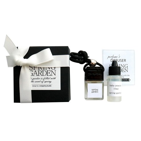 스프링가든 차량용디퓨저 블랙캡 블랙포장 선물세트, 비바라쥬시, 15ml