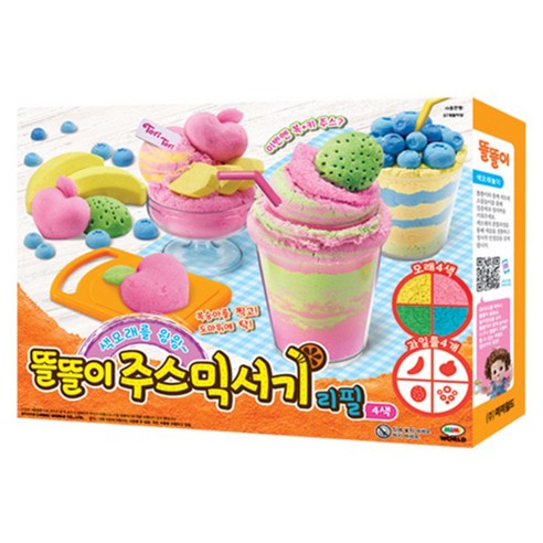 미미월드 똘똘이 주스 믹서기 놀이 리필 4색, 1개, 혼합 색상