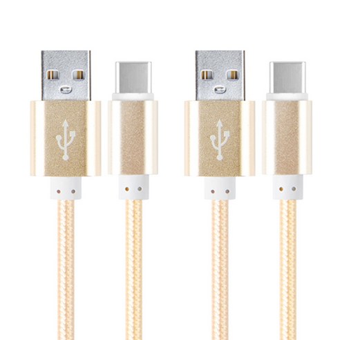 칼론 USB3.1 C타입 고속충전 케이블 1m KC-CC100, KC-CC100 (골드), 2개입