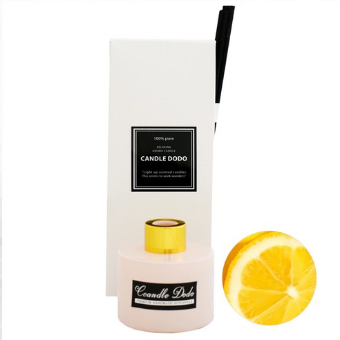 캔들도도 천연아로마 컬러라운드 연핑크 디퓨저 100ml, 레몬